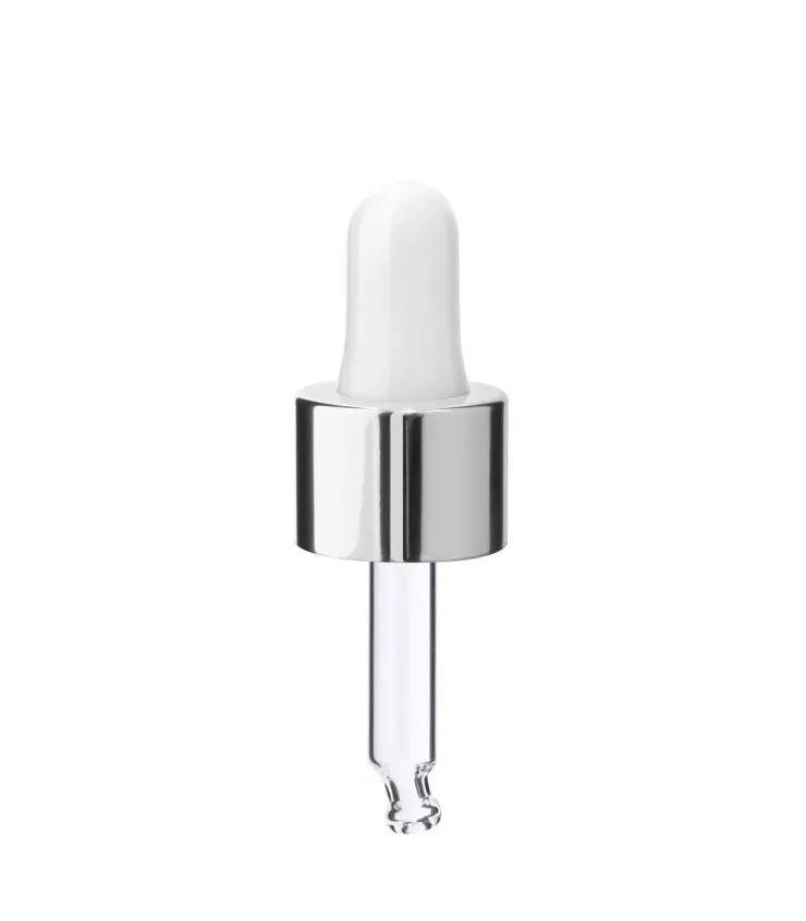 Glaspipette 18/410 mit goldenem Verschluss 43 mm für kleine Tropfflaschen